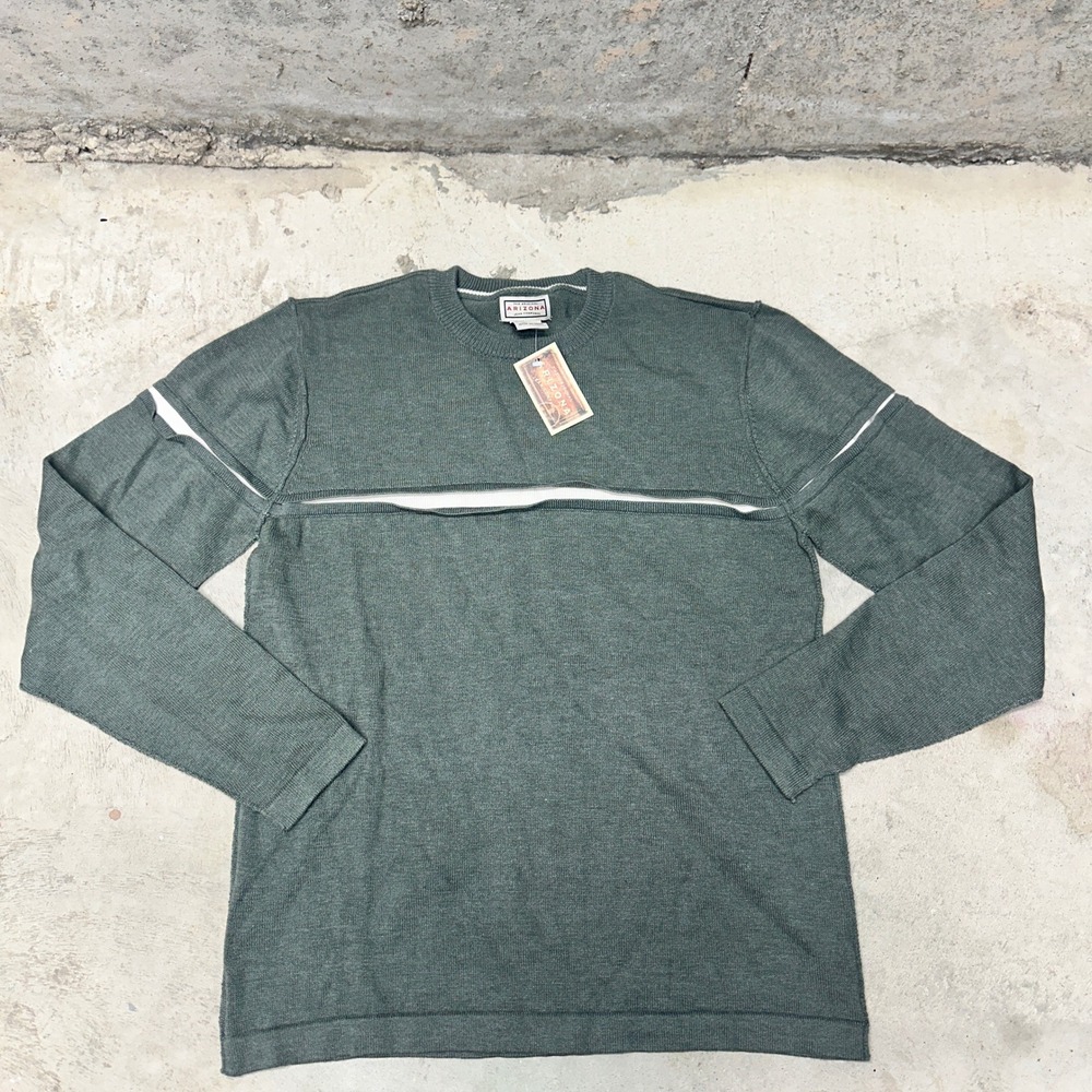 Arizona Jean Company‎ Mens Medium Thyme Green Long Sleeve Crew Neck Sweater
